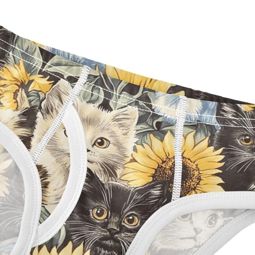 Wusikd Cute Cats Boys' Underwear Cotton Sunflowers Funny Boys Briefs Soft Toddler Underwear 2T4