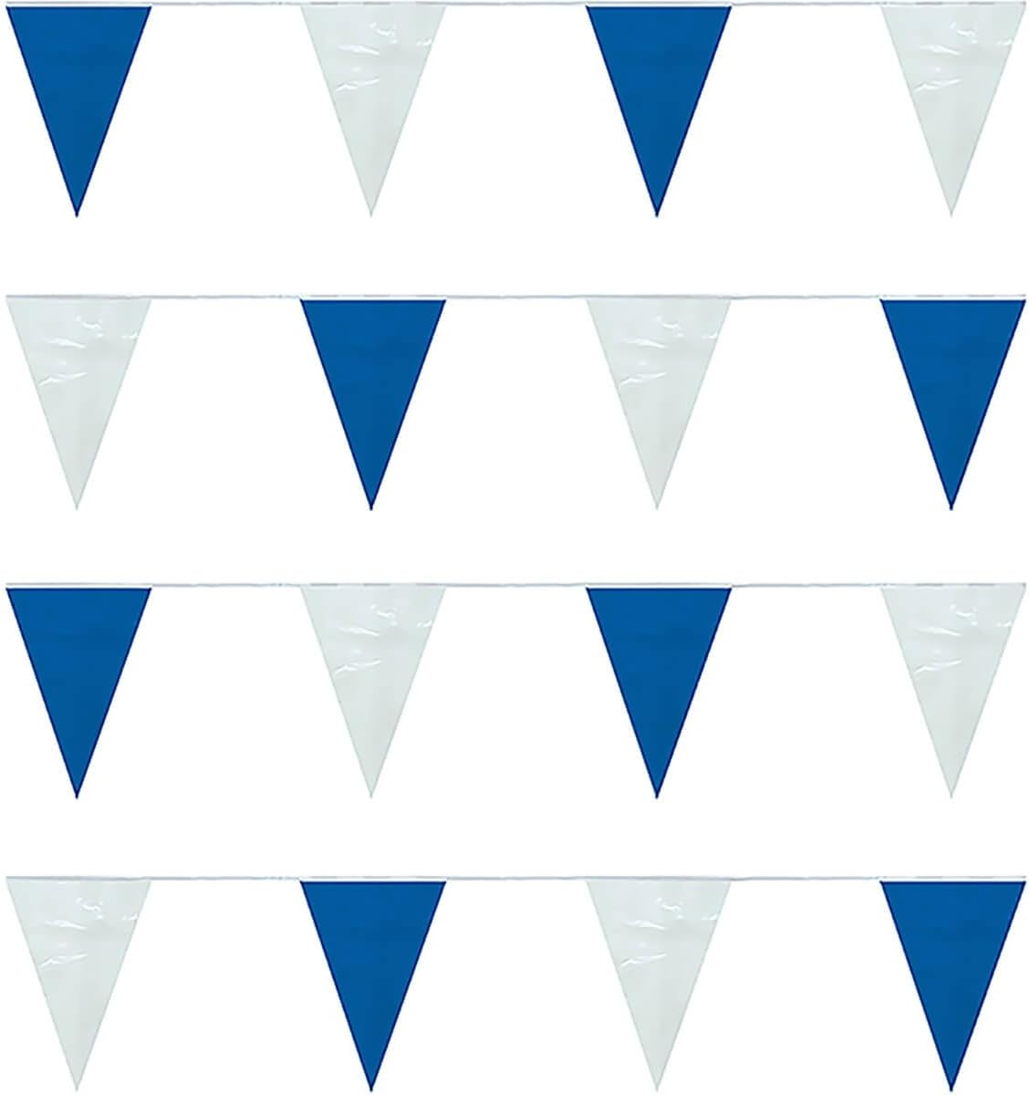 Flag and Banner International Signal Pennant - Nautical Pennants | Official Design | Decorative Maritime Outdoor Decor | Parties, Boats, Restaurants, Docks | Made in USA - Blue/White Heavy Duty String Pennants (60 ft.)