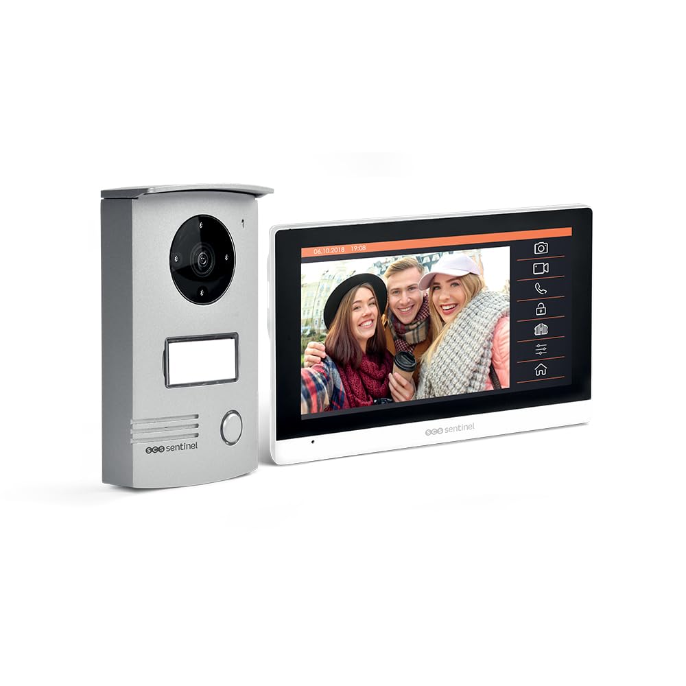 SCS Sentinel, PVF0041,drahtgebundene Video-Türsprechanlage, 2-Draht-Video-Türsprechanlage mit 7" Touchscreen, Türstation, Türklingel, Wandhalterung,VisioDoor 7+, 5 Jahre Garantie