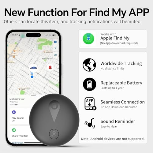 GPS Tracker for Dogs, Smart Collar with Real-Time Location, Pet Location Tracker with Holder, No Monthly Fee & No SIM Card, Works with iOS Find My, Ultra-Slim IP68 Waterproof Dog Tracker - Image 6