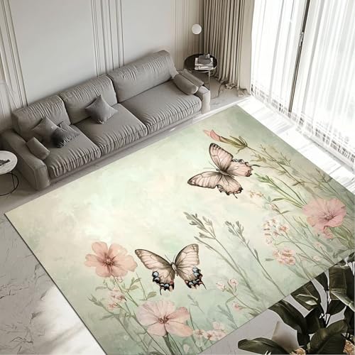 Tapis de salon Butterfly grand format 120x170 cm lavable