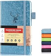 molekaus Password Book with Alphabetical Tabs Small Password Keeper with Extra Password Space to ...