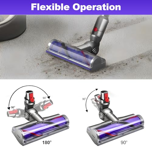 BodendüseBürste kompatibel für Dyson V12 Detect Slim V10 Digital Slim Staubsauger, Ersatzteil Direktantrieb Reiniger Kopf Turbine Bodendüse für Dyson V12 V10 Slim Zubehör für Teppiche (Purpurrot)