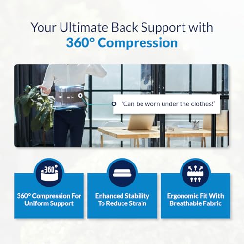 Image of MY Dr. Lumbar Sacral Belt - Back Support for Pain, Sciatica, Muscle Spasms & Herniated Disc Relief | 5 Flexible Splints, Dual Adjustable Straps | Breathable, Skin-Friendly Fabric | Waist Size 34-40 Inches (M) (M)