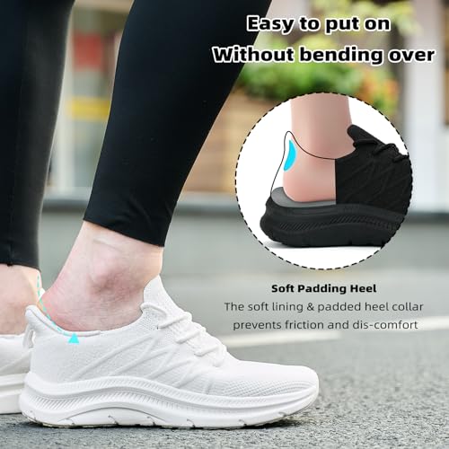 Women's Cushioning Running Shoes - Slip on Memory Foam Comfortable Walking Tennis Sneakers Ladies Athletic Gym Workout Sport Jogging Shoe Lightweight2