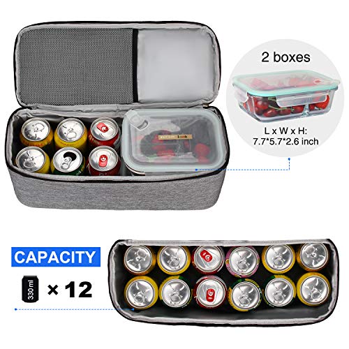 Monstina Lunch Tote Bag For Women Men,Large 2 Layer Lunch Bag With Usb Port Thicken Aluminum Foil Reusable Lunch Box For Office (Gray) #TOP1