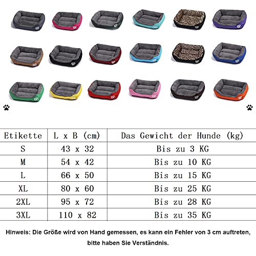 OUYUNKKA Hundebett Hundekissen (S, 43 x 32 cm) Viereckig Orange Hundesofa für Mittelgroße und Kleine Hunde und Katzen, Flauschig Weich Katzenbett Katzenkissen Hundebett für Französische Bulldogge