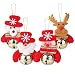 Wmbetter 8 Pcs Christmas Bell Ornament Hanging Christmas Bells Decoration Xmas Tree Ornaments Include Santa Claus/Jingle Bell/Snowman Bear/Elk