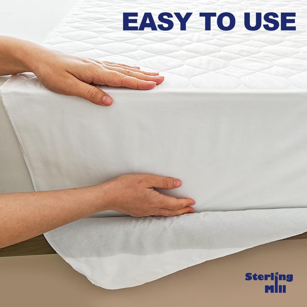 Almohadillas de cama impermeables de alta calidad con solapas plegables, protector de colchón lavable para incontinencia para adultos y niños, 100% impermeable, paquete de 2