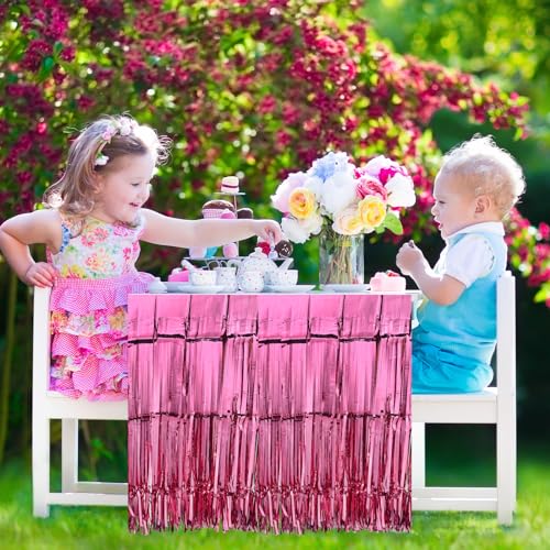 Jupe de table à franges en aluminium pour décoration anniversaire - 6