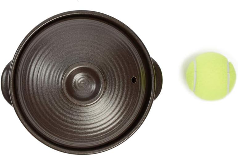 Crazy Korean Cooking Korean Stone Bowl (Dolsot), Sizzling Hot Pot for Bibimbap and Soup - Premium Ceramic (Large with Lid)