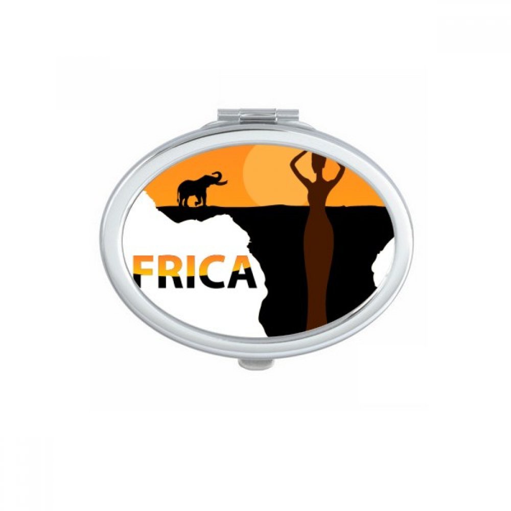 Miroir compact et portable pour maquillage précis au motif savane africaine