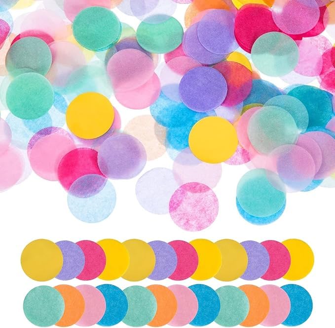 5000PCS Paper Confetti - Multicolour Round Tissue Paper Circles - Biodegradable Wedding Confetti - Table Confetti for Birthday Party Valentine’s Day Anniversary Decoration (50g)
