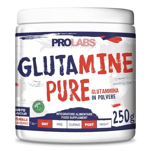 Prolabs GLUTAMINE PURE - 250 g - Purissima glutammina in polvere solubile - Recupero e rigenerazione muscolare – Vegan