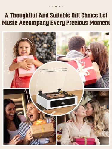 Image of CD Player with Built-in Stereo Speakers Portable Support Bluetooth Nostalgic CD Players for Home Headphone Jack
