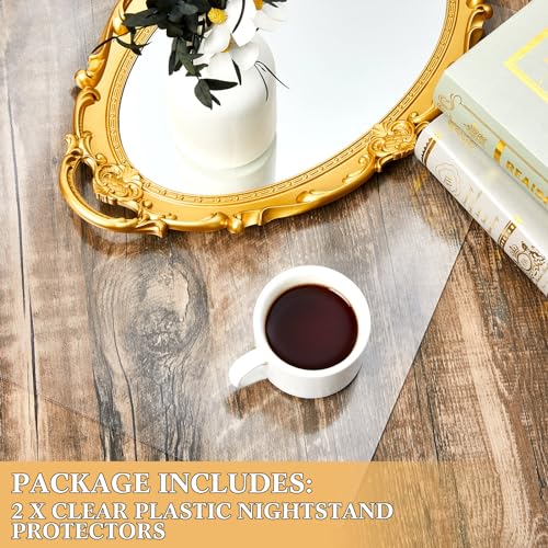 Nightstand Protector, Clear Plastic Table Cover Protector 15.8 x 23.6 Inch, 1.5mm Thick Rectangle PVC Coffee ＆Dresser Table Cover Mat, Can Be Trimmed to Fit Irregular Occasion(2 Pieces,Frosted) by Ganeen - Image 3