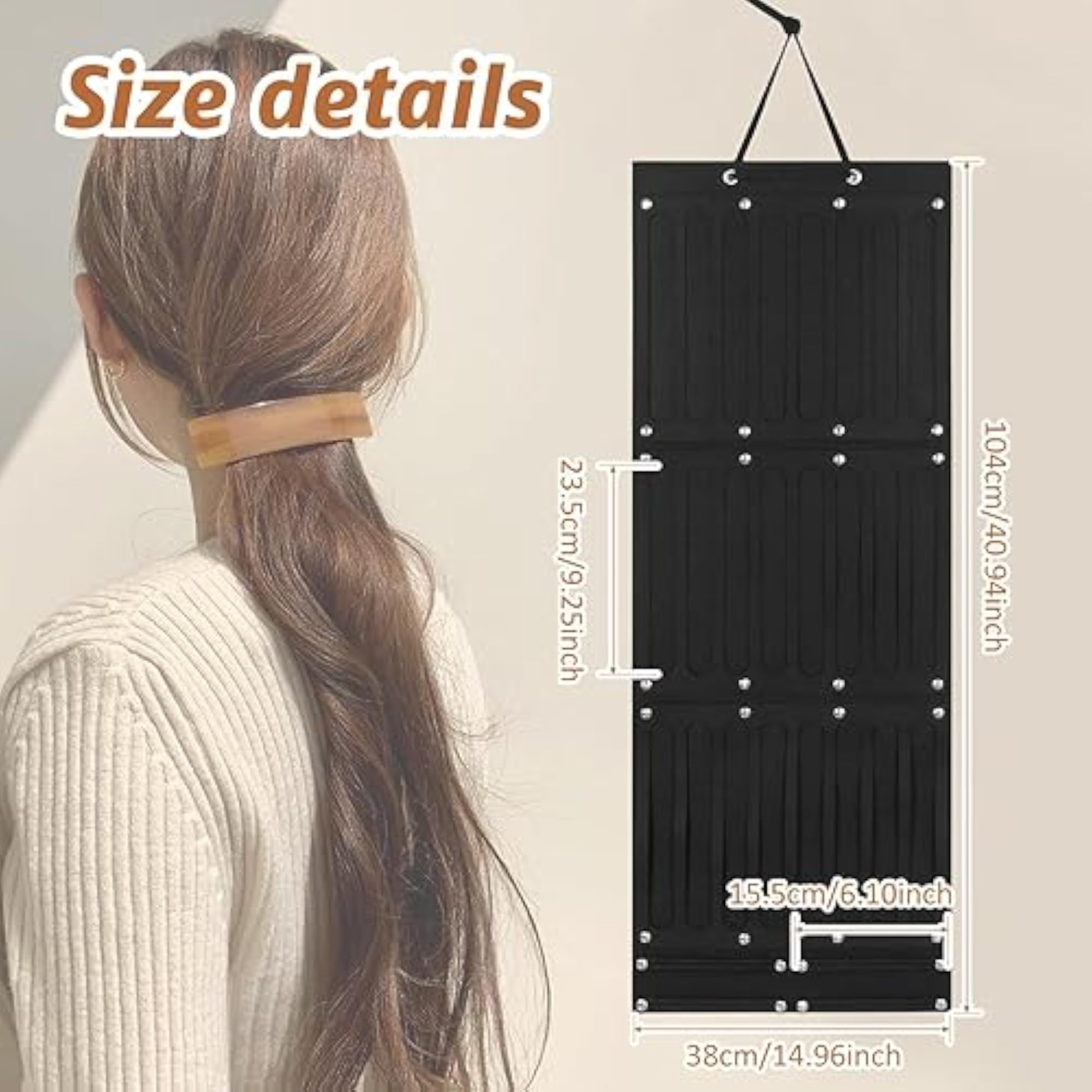 Hair Accessory Organizer for Ribbons & Clips, Black