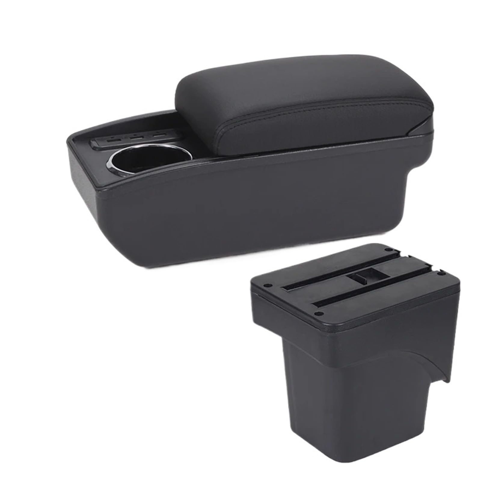 GBGWRMRYX Center Armrest Box For Focus 2 Mk2 Car Armrest Box Accessories Dedicated Interior Details Retrofit Parts Storage Box Arm Rest(B2 Black line 6USB)