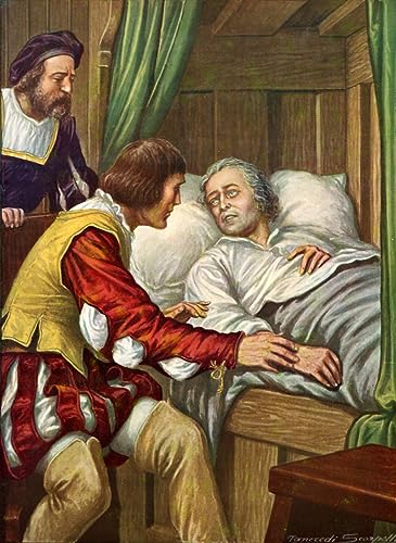 Pintura de Cristóbal Colón por Tancredi Scarpelli, mural artístico de 60x90cm