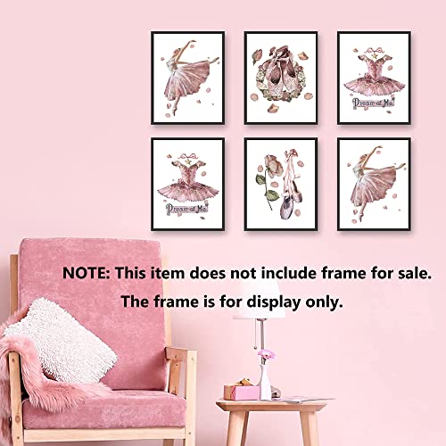 Vlflg Fashion Pink Ballet Canvas Wall Decor Vintage Ballet Art Painting Elegant Dancing Wall Art Pictures Prints Posters Women Or Girl Bedroom Dance Room Home Decor Gift Set Of 4 ( 8 X 12 In Unframed) #TOP1