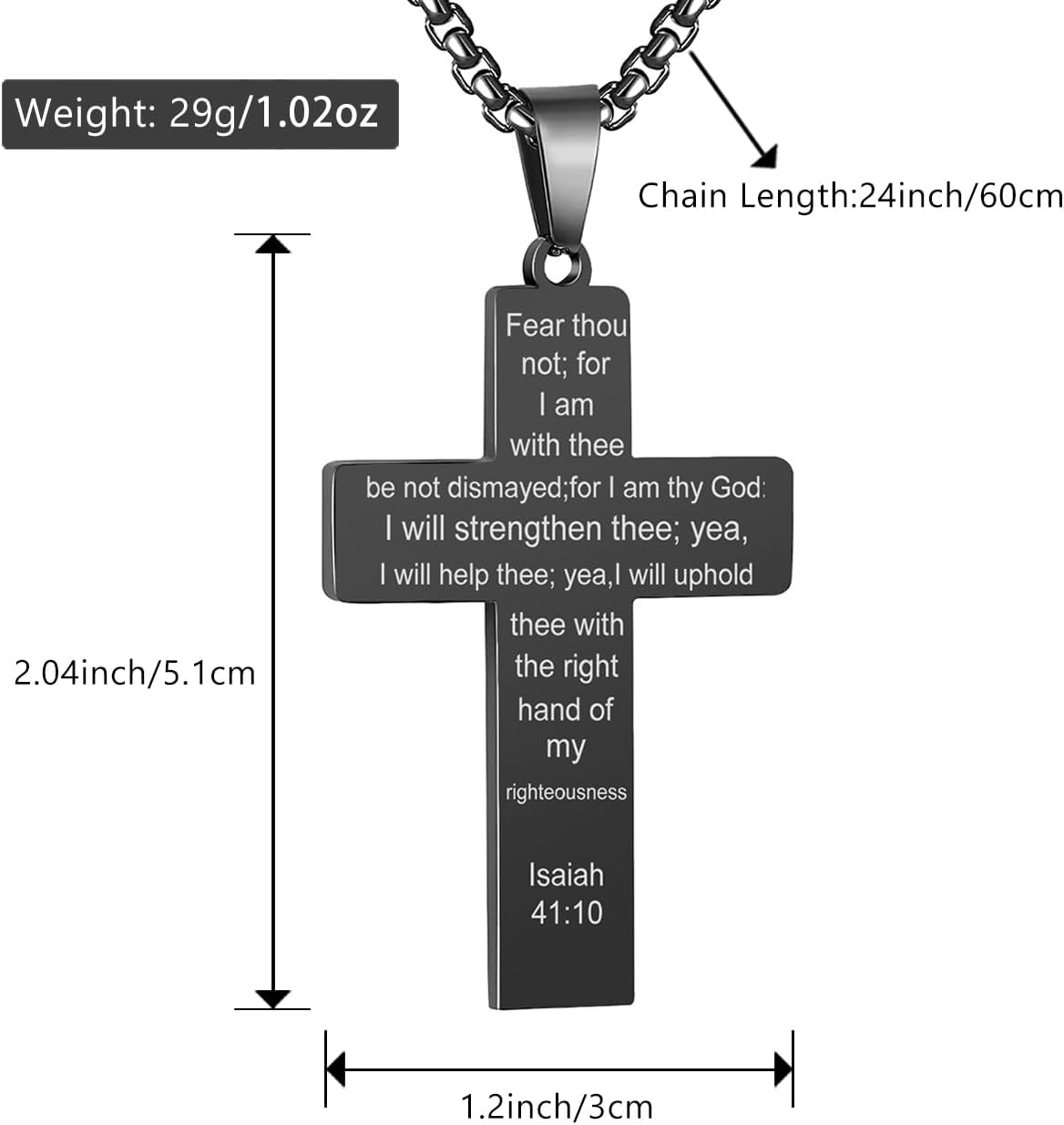 RWQIAN Basketball Cross Necklace for Men Bible Verse, Religious Faith Christian Scriptures Pendant Cross Chain, Baptism 1st First Communion Graduation Gifts for Boys Father's Day Jewelry for Him - Image 5