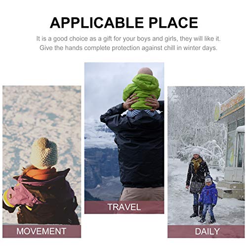 CLISPEED Luvas Quentes de Inverno para CrianÃ§as Com Luvas de LÃ£ Forradas de Barbante Luva Ã  Prova