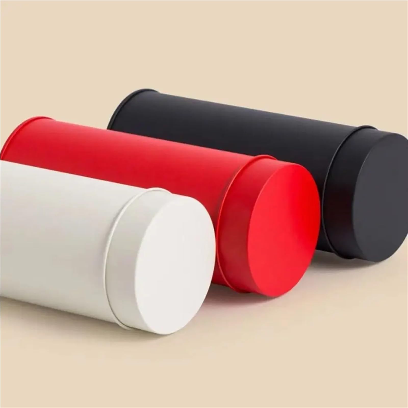 8 latas de metal for té con tapa doble sellada, recipientes hojalata for guardar hojas secas sueltas, café, dulces y especias para Té, Café, Azúcar(Red,S)