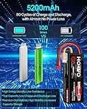 HOOVO 3S Lipo Battery 11.1 V 5200mAh 80C Hard Case Lipo Batteries with T Plug RC Battery for RC Car Truck Heli Plane Rock Crawler Airplane Helicopter Boat (2 packs) - Image 4