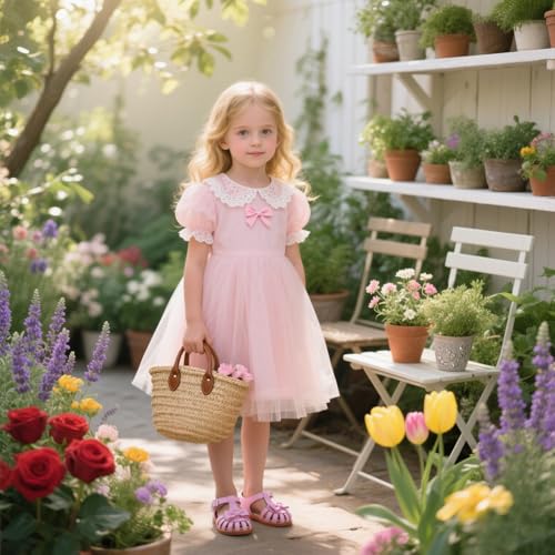 Image of Otter MOMO Girls Open Toe Princess Flat Sandals with Comfort Sole Summer Sandals