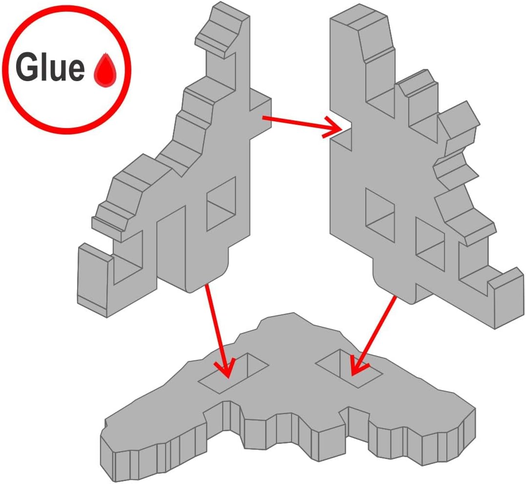 LITKO Terrain Markers | Micro-Scale | Compatible with BattleTech | Pack of 4 (Blasted Buildings)