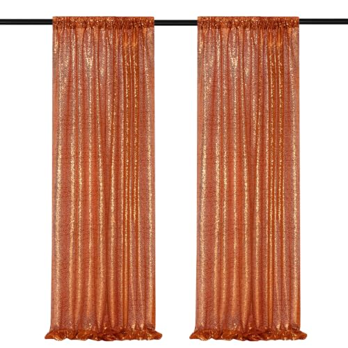 Image of Sequin Backdrop Curtains,2 Panels 3FTx8FT Curtain Backdrop for Party