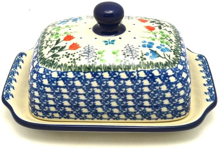 Polish Pottery Butter Dish - Tulip Horizon