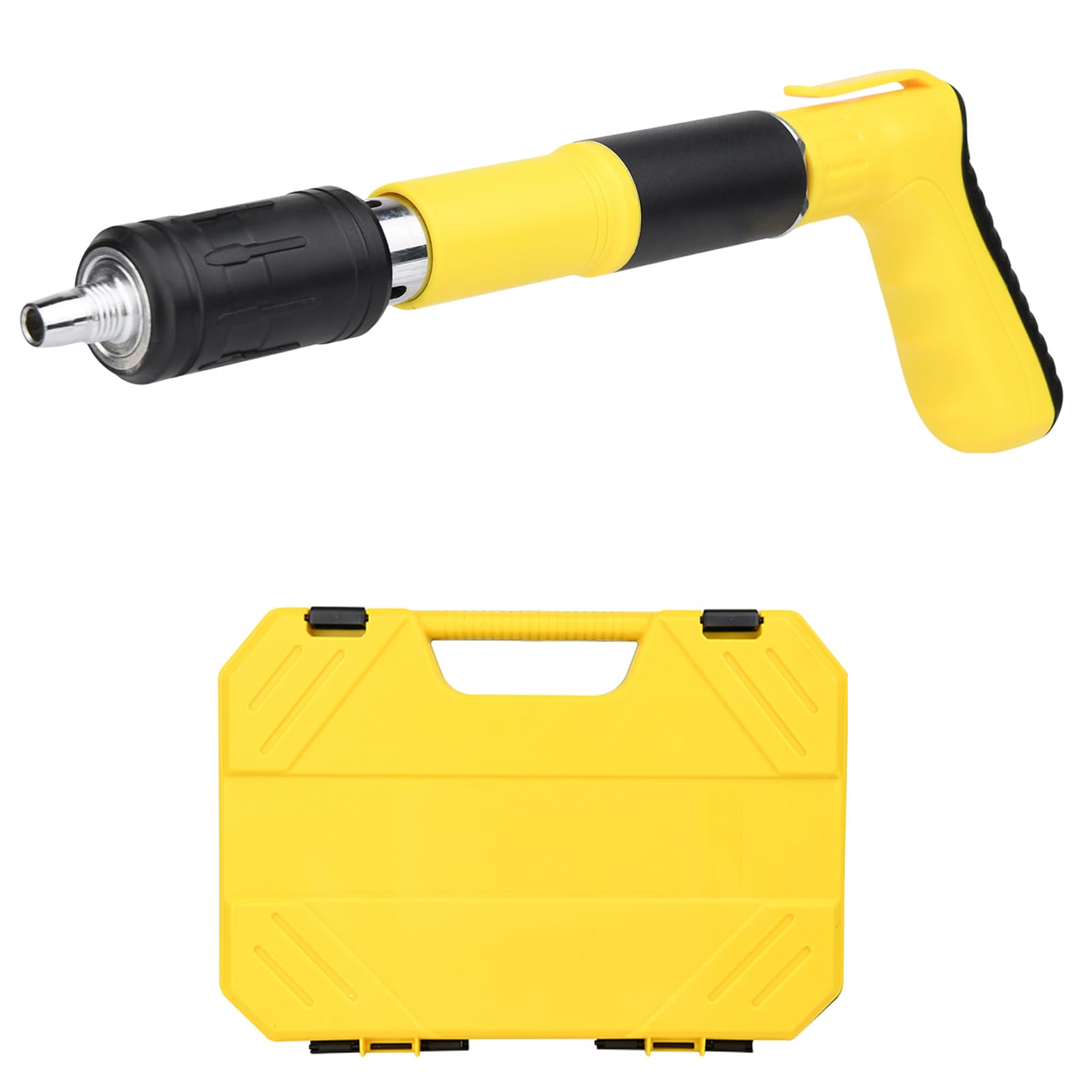 SONEE Concrete Nail Gun Kit, 5 Speed Adjustable Manual Nail Gun for Concrete, Woodworking Decoration Nailer Gun, Wall Fastening Tool (Yellow)