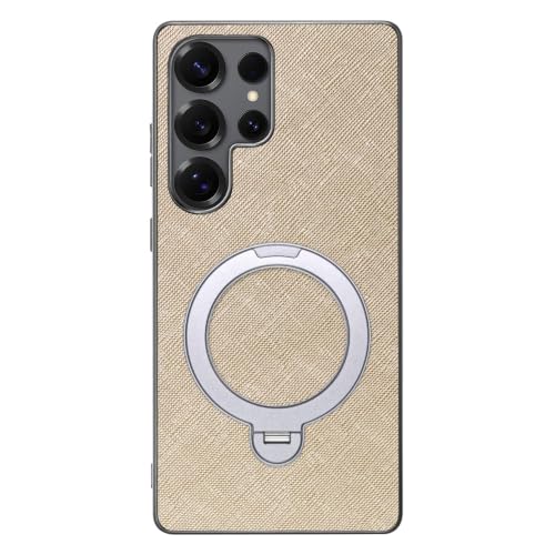 LOOF CASUAL MAG-RING ���U�[ ���^ �����O�t�� �X�}�z�P�[�X for Galaxy S25 Ultra �p �P�[�X �J�o�[ �����O �X�^���h �}�O�l�b�g �X�g���b�v�z�[�� �V���v�� �ϏՌ� �y�� [SILVER×�S�[���h]