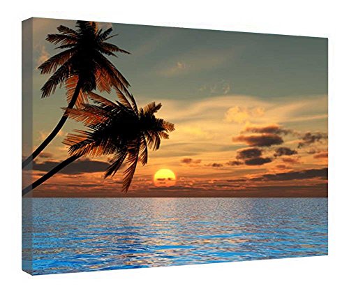 Toile de plage et coucher de soleil pour salon chaleureux