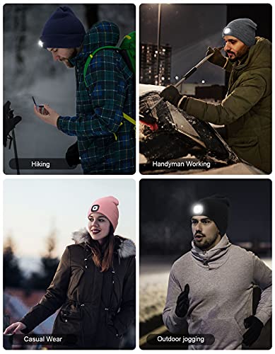 Gorro LED recargable unisex de invierno con luz integrada 4