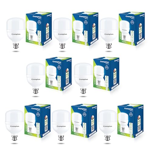 Image of Crompton LED Lamp | 30W | White | B22 Base | High Wattage | 3000 Lumen | 6500 Kelvin | 1 year Warranty | Pack of 8