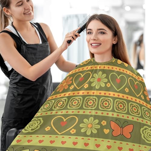 Capa de Corte de Pelo Impermeable con Mariposas Retro miniatura 7