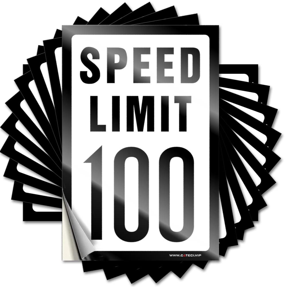 Lettering Sticker Metal, Gamers Door Speed Limit 100 Mph | Bathroom Gifts(8X12CM)