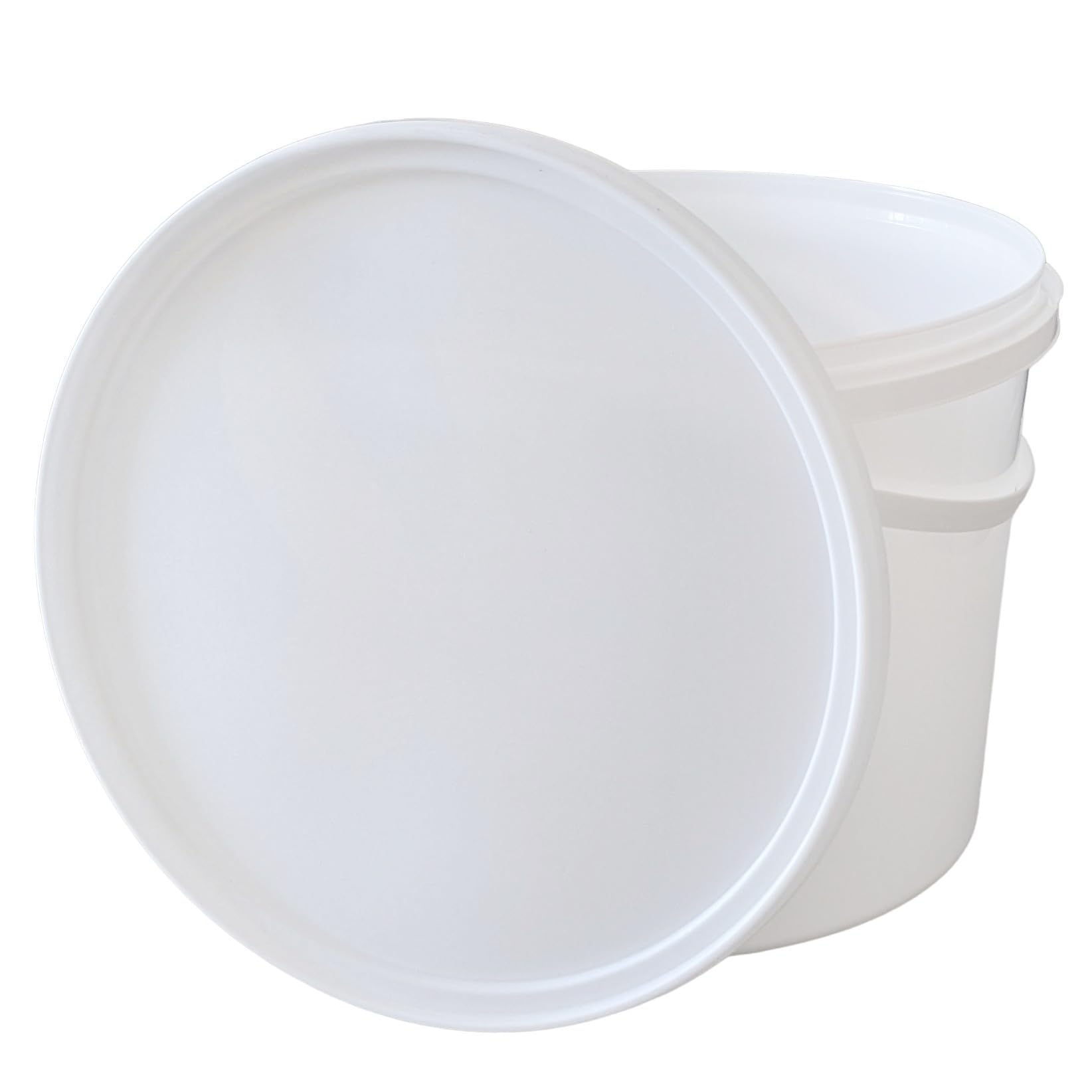 plasteo® Cubo de plástico vacío, color blanco, 5, 10, 20, 30 litros (30 unidades, 10 litros)