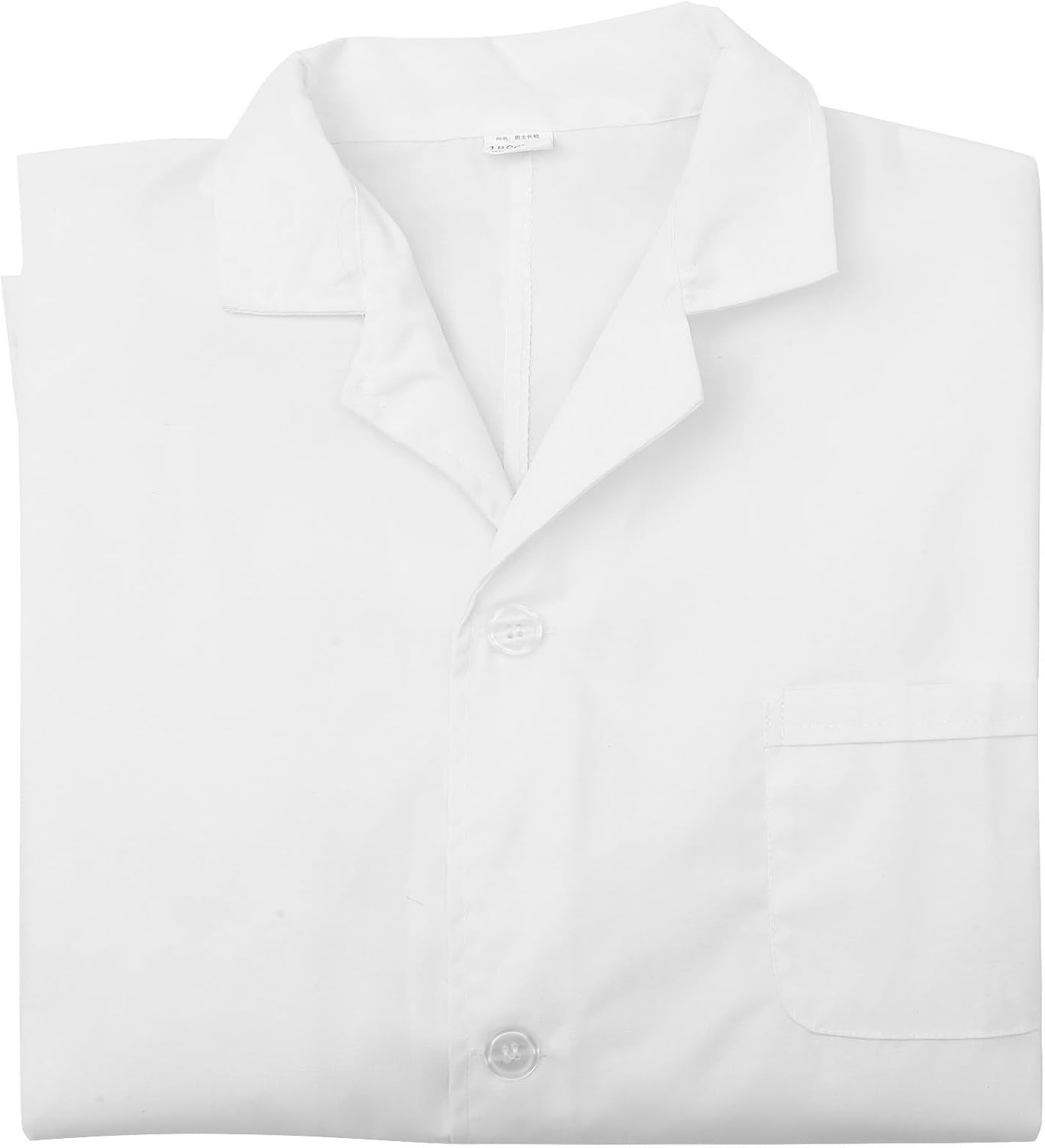 White Laboratory Coat for Men Long Sleeve Coat Breathable Cotton Fabric Comfortable Fit Size Xxl Suitable for Doctors in Pharmacies and Clinics