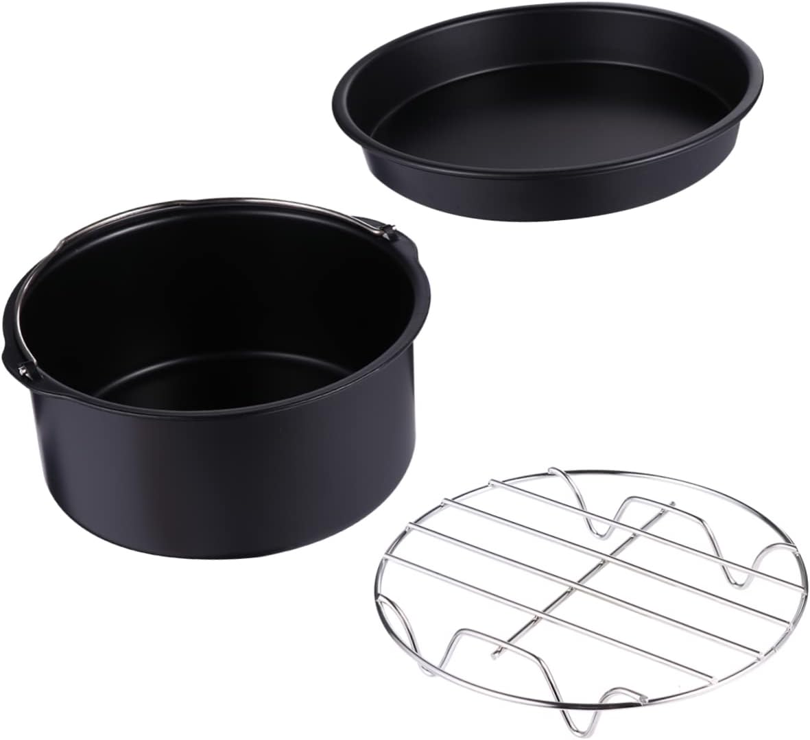 Cabilock 3 Pcs Multi-function Baking Tools Pizza Tray Kitchen Gadget Practical Air Fryer Supplies Kit Pizza Pan Baking Supplies Household Air Fryer Accessories Barbecue Gadget Metal Black Cabilock 3 Pcs Multi-function Baking Tools Pizza Tray Kitchen Gadget Practical Air Fryer Supplies Kit Pizza Pan Baking Supplies Household Air Fryer Accessories Barbecue Gadget Metal Black