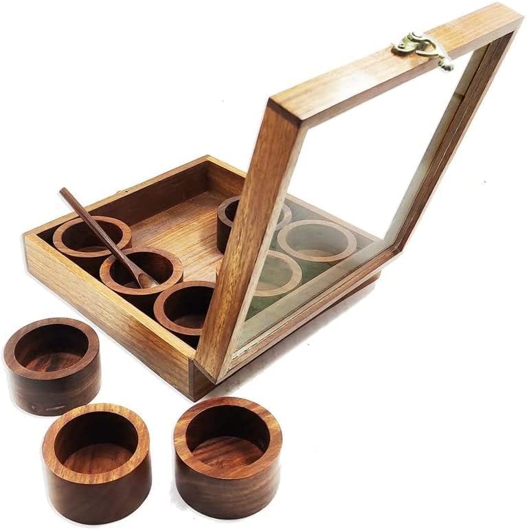Wooden Masala Box For Home & Kitchen Unique Designer Adorable Spice Box Handcrafted Round Shape Spice Box Craft Gift For Mother BY AF LUXURY HANDICRAFTS image 5