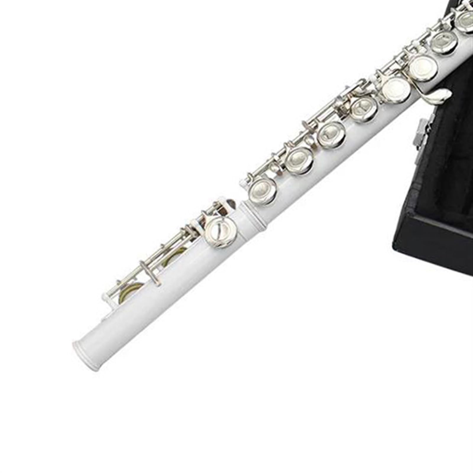 Flauta Travesera Classic Flauta Con Llave En C De 16 Agujeros Para Principiantes Con Estuche Guantes De Tela Y Accesorios(White)