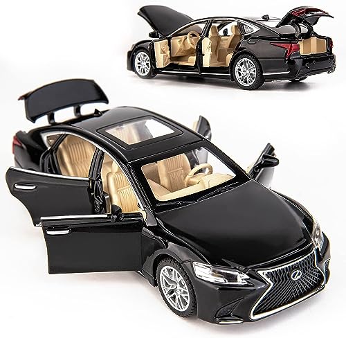 Image of 1 /32 Compatible for Lexus Ls500h Model Car, Zinc Alloy Pull Back Toy car with Sound and Light for Kids Boy Girl Gift-Black