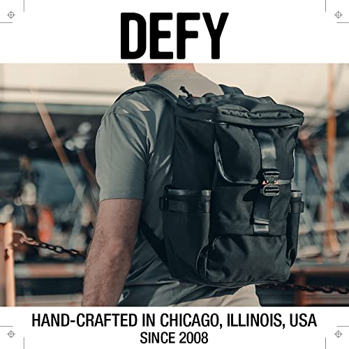Defy Menace Backpack 2.0 | Ballistic Nylon Backpack | 18 Liter Utility Backpack For Men | Premium Tech Backpack W/ 16 Inch Laptop Sleeve | Water Repellent Travel & Commuter Pack (Black) #TOP6