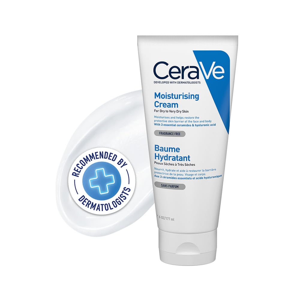 CeraVe Moisturising Cream for Dry to Very Dry Skin 177 ml with Hyaluronic Acid & 3 Essential Ceramides