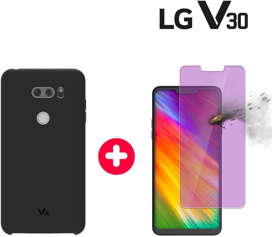VOIA LG V30 ThinQ Premium Silicone Case +Bulletproof Flim (1p) (Black)
