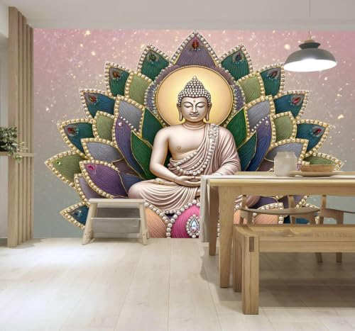Papier peint bouddha texture soie pour masquer les murs ternes