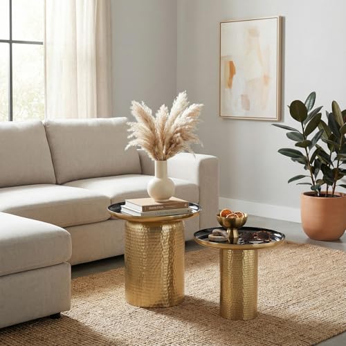 Image of Wakefit Grittle Multipurpose Metallic Coffee Table for Bedroom|Gold Electroplating Finish|Center Table for Living Room| Room Decoration |Nesting Table | Stylish & Comfortable Furniture for Home Decor